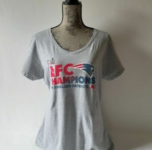 New England Patriots AFC champions women's v neck short sleeve top size L